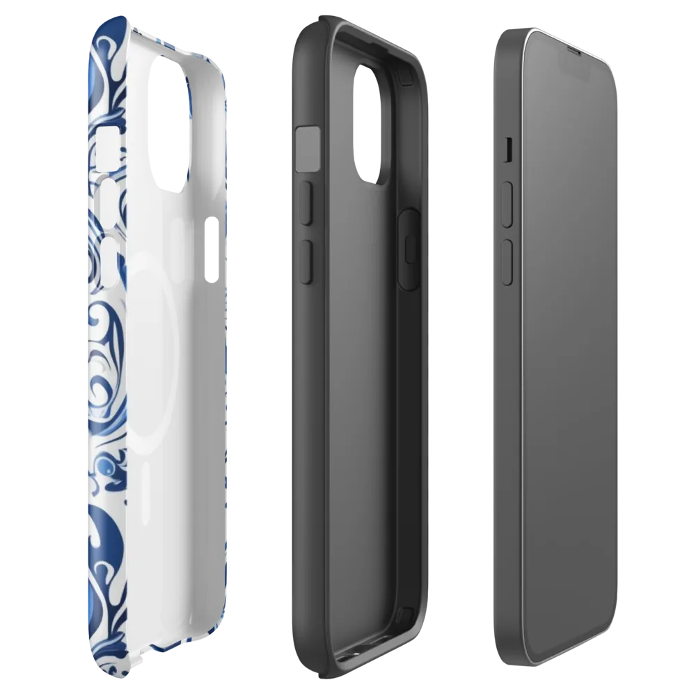 Blue Porcelain Dance on MagSafe Tough Case for iPhone® — Front