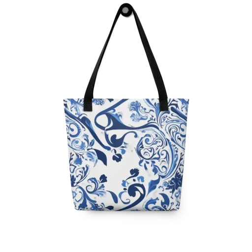 Blue Porcelain Dance on a Tote Bag