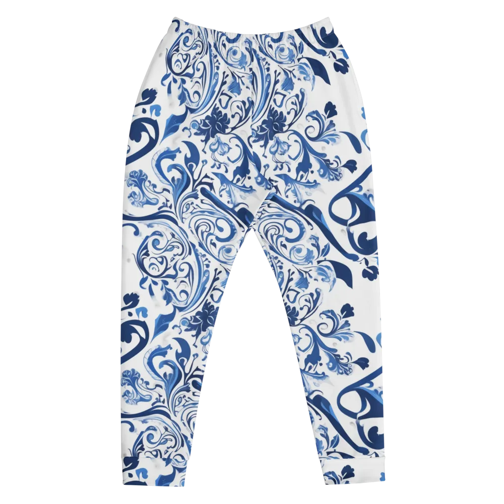 Blue Porcelain Dance on Men's Joggers — Front