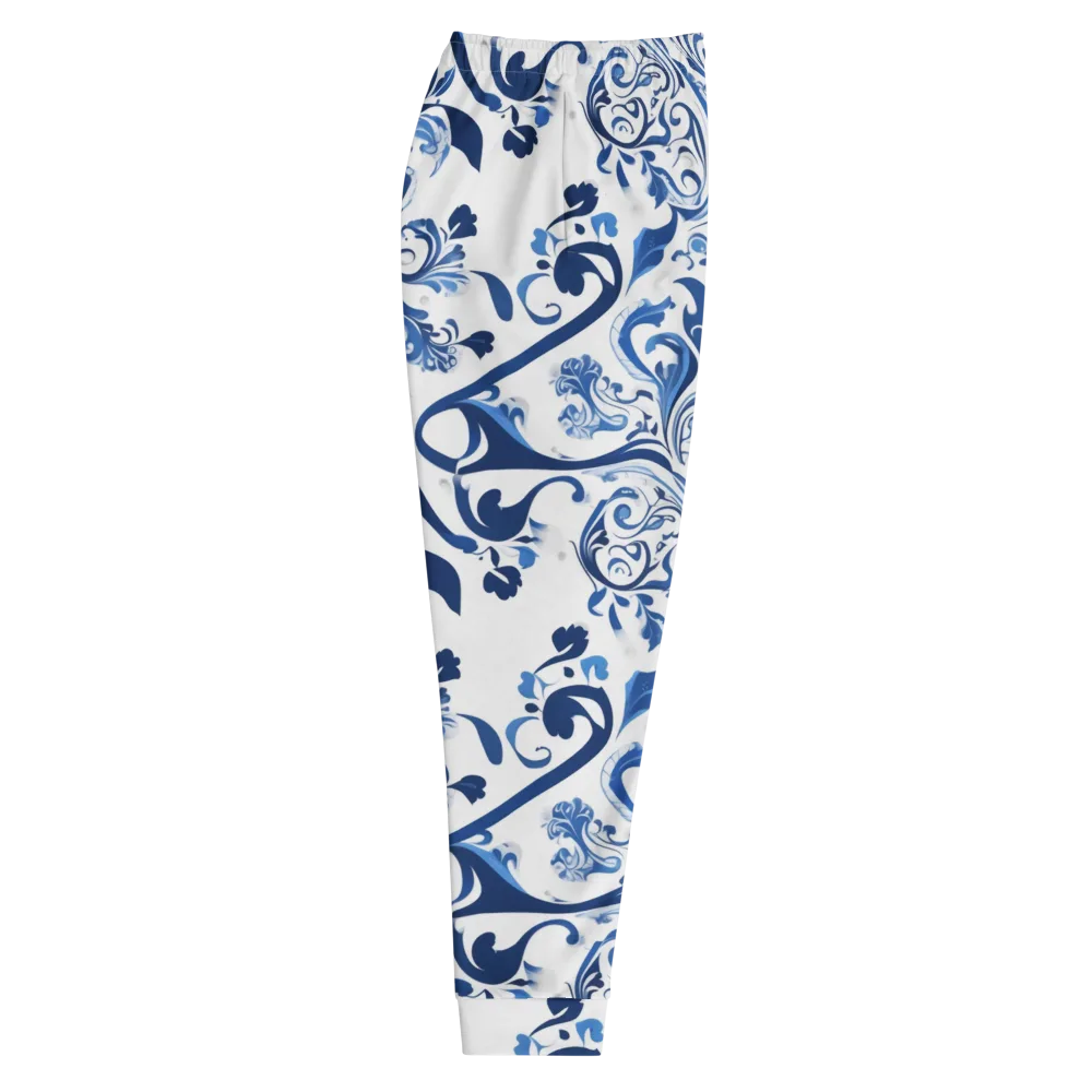Blue Porcelain Dance on Men's Joggers — Right
