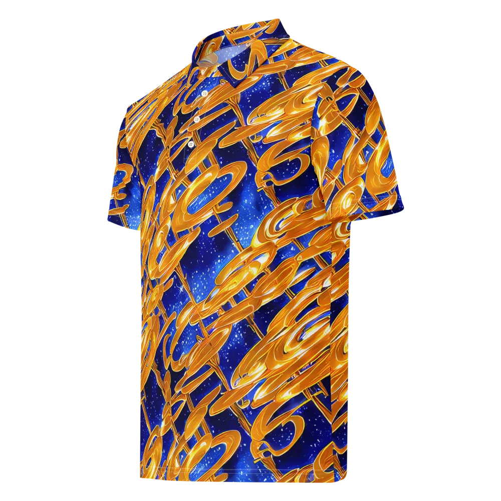 Simonet Swirls on Men's Slim Fit Polo Shirt — Left Front