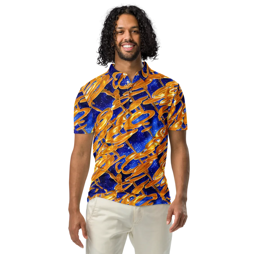 Simonet Swirls on Men's Slim Fit Polo Shirt — Front