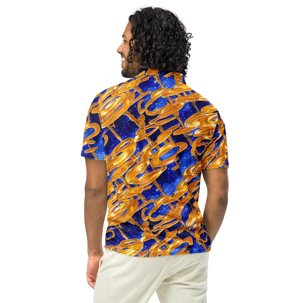 Simonet Swirls on Men's Slim Fit Polo Shirt — Back