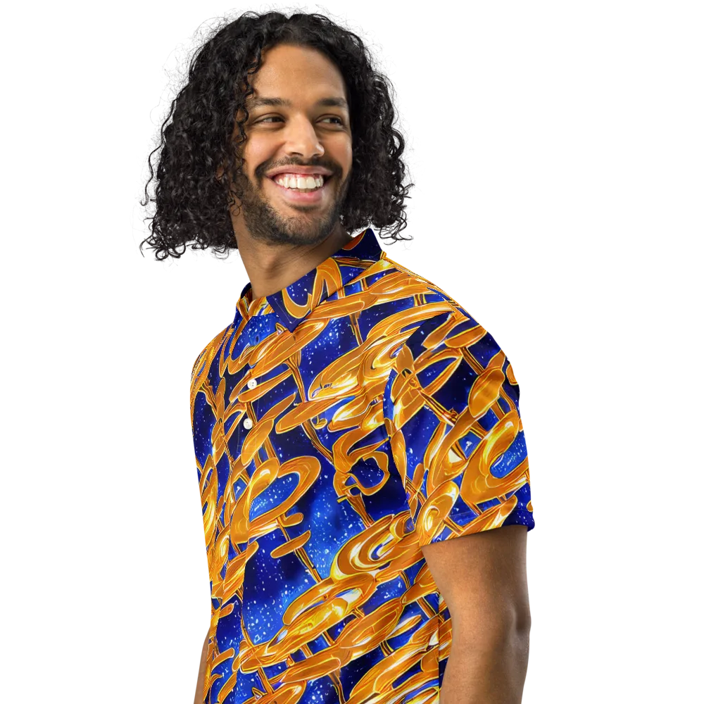 Simonet Swirls on Men's Slim Fit Polo Shirt — Left Front