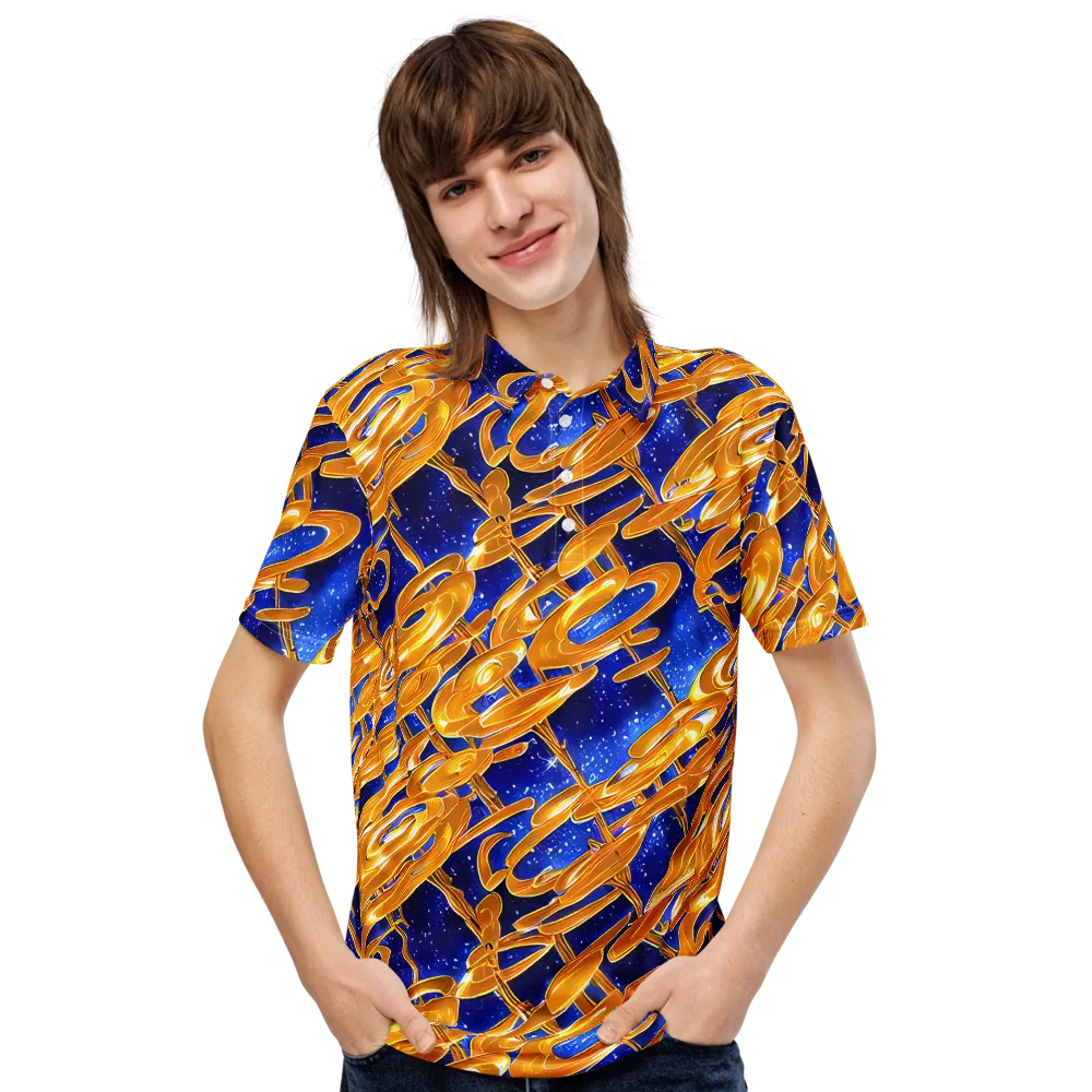 Simonet Swirls on Men's Slim Fit Polo Shirt — Front