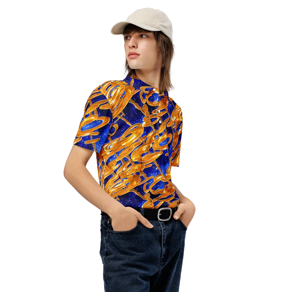 Simonet Swirls on Men's Slim Fit Polo Shirt — Right Front