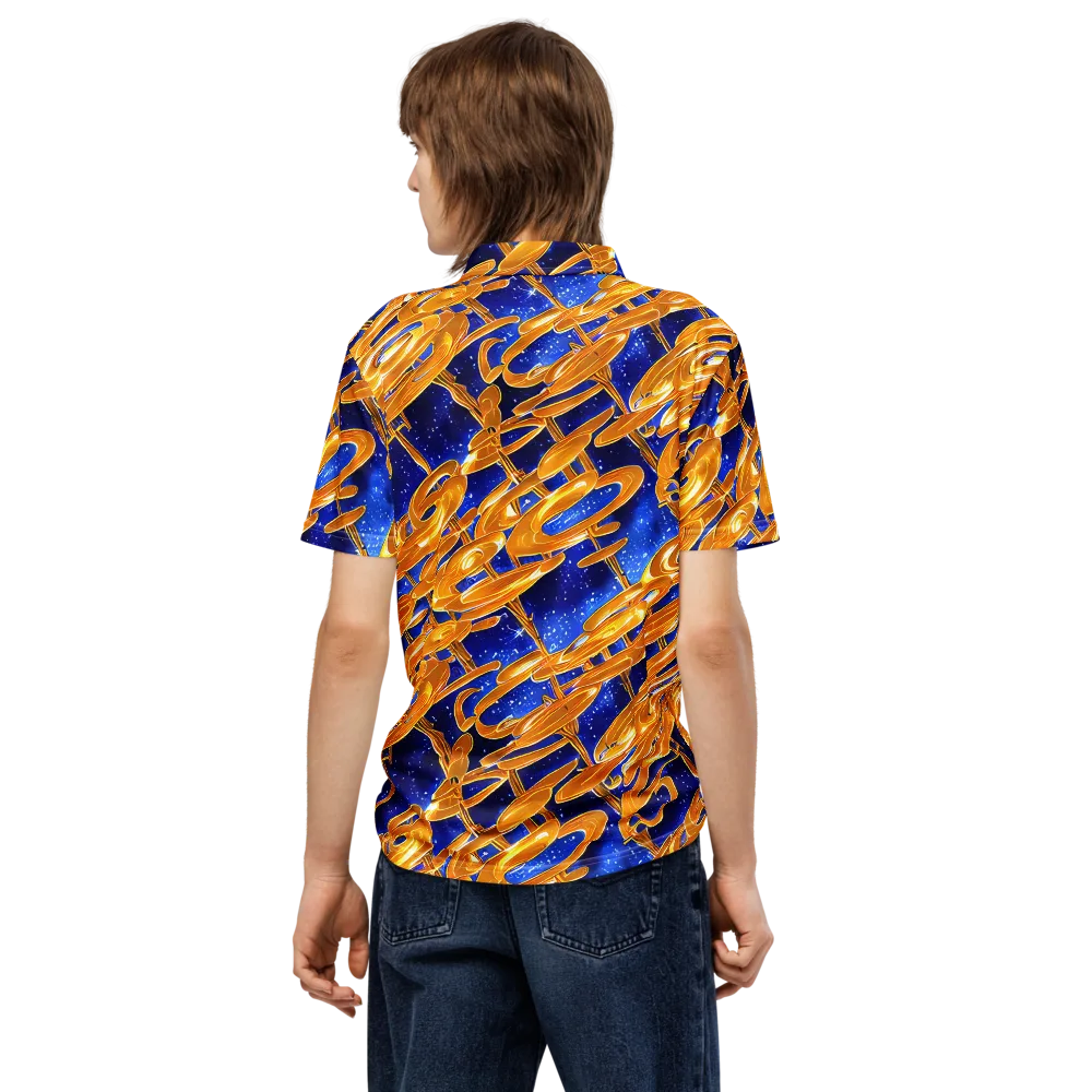 Simonet Swirls on Men's Slim Fit Polo Shirt — Back