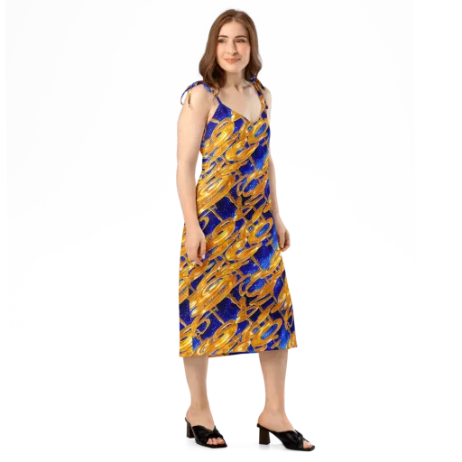 Simonet Swirls on a Slip Dress