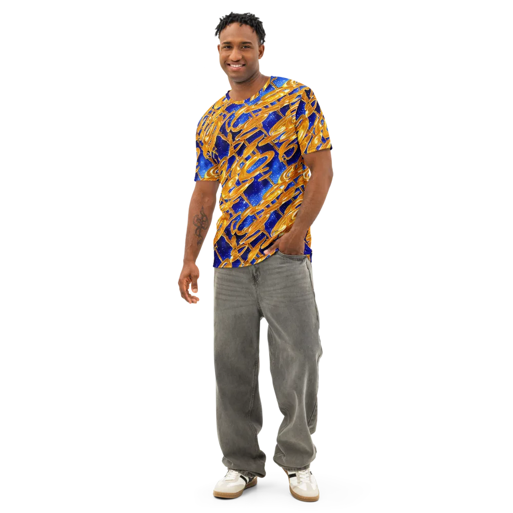 Simonet Swirls on Men's Cotton Crew Neck T-Shirt — Front