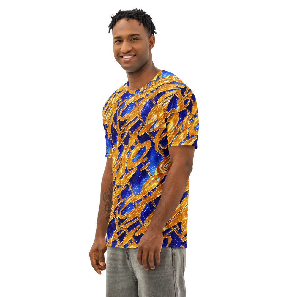 Simonet Swirls on Men's Cotton Crew Neck T-Shirt — Left Front