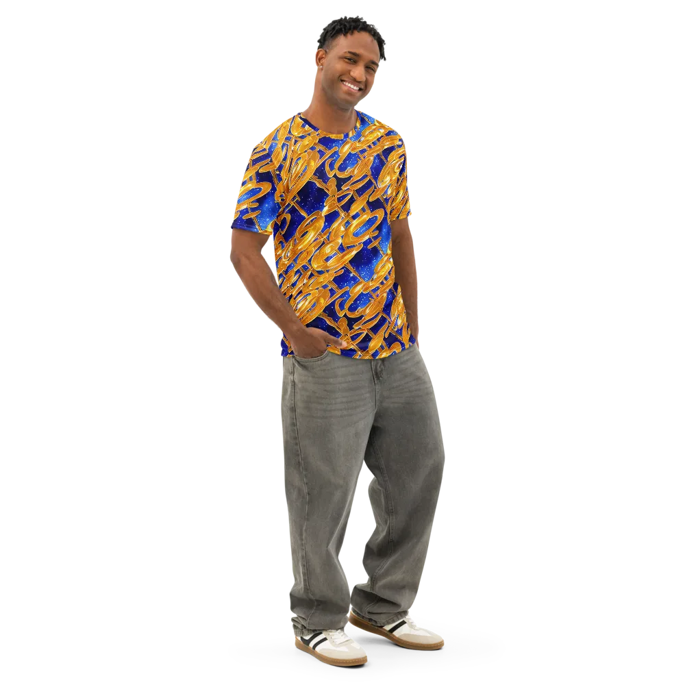Simonet Swirls on Men's Cotton Crew Neck T-Shirt — Right Front
