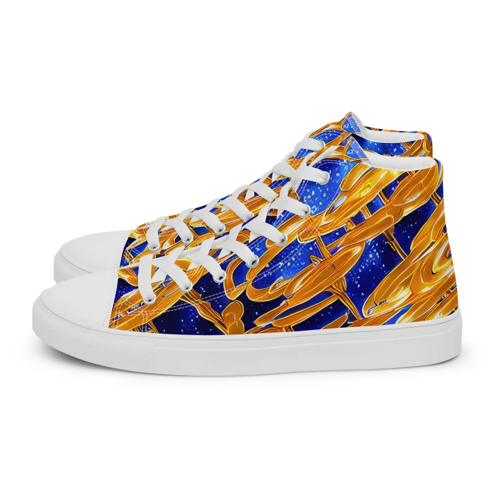 Simonet Swirls on Men's High Top Canvas Shoes — Left