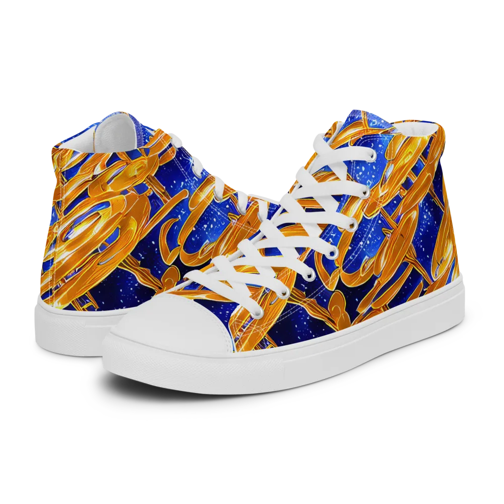 Simonet Swirls on Men's High Top Canvas Shoes — Left
