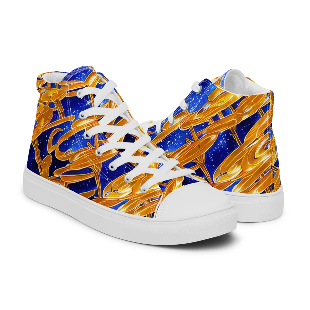 Simonet Swirls on Men's High Top Canvas Shoes — Right