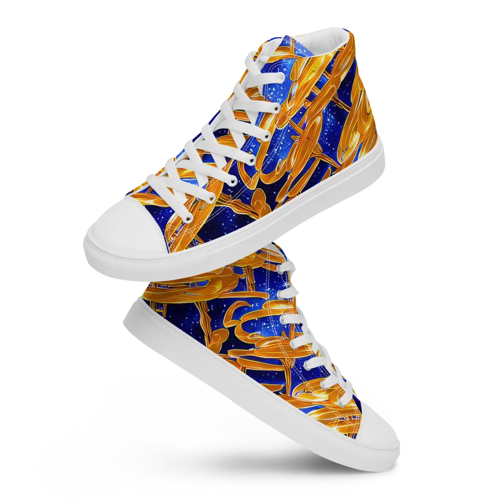 Simonet Swirls on Men's High Top Canvas Shoes — Front
