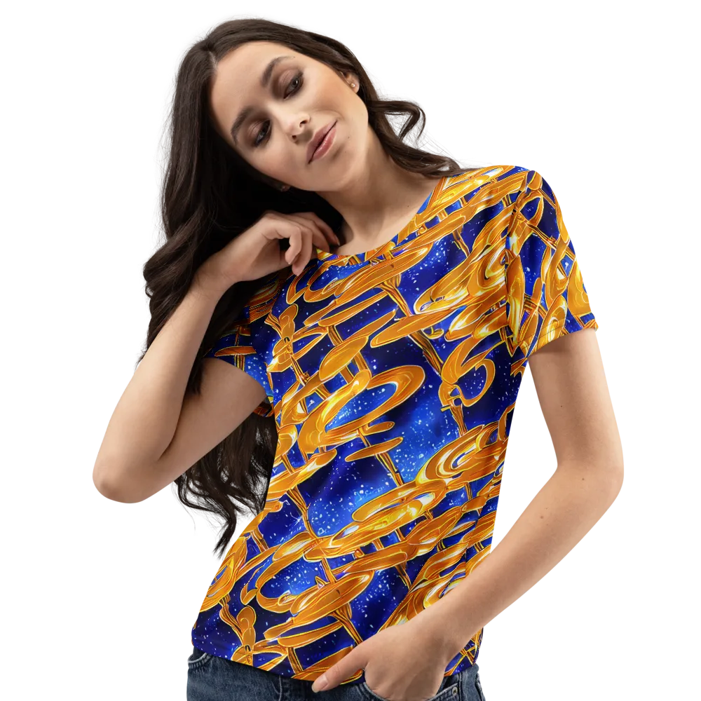 Simonet Swirls on Women's Crew Neck T-Shirt — Left Front