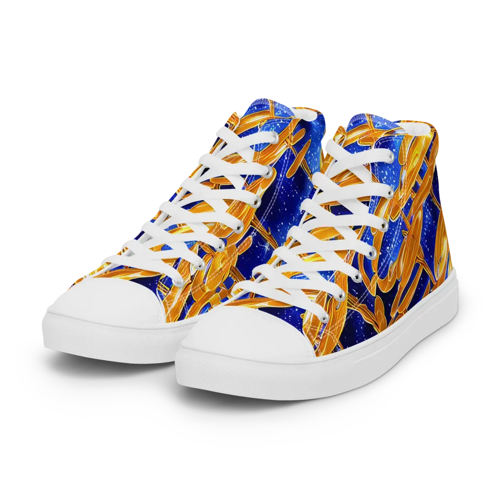 Simonet Swirls on Women's High Top Canvas Shoes — Left Front