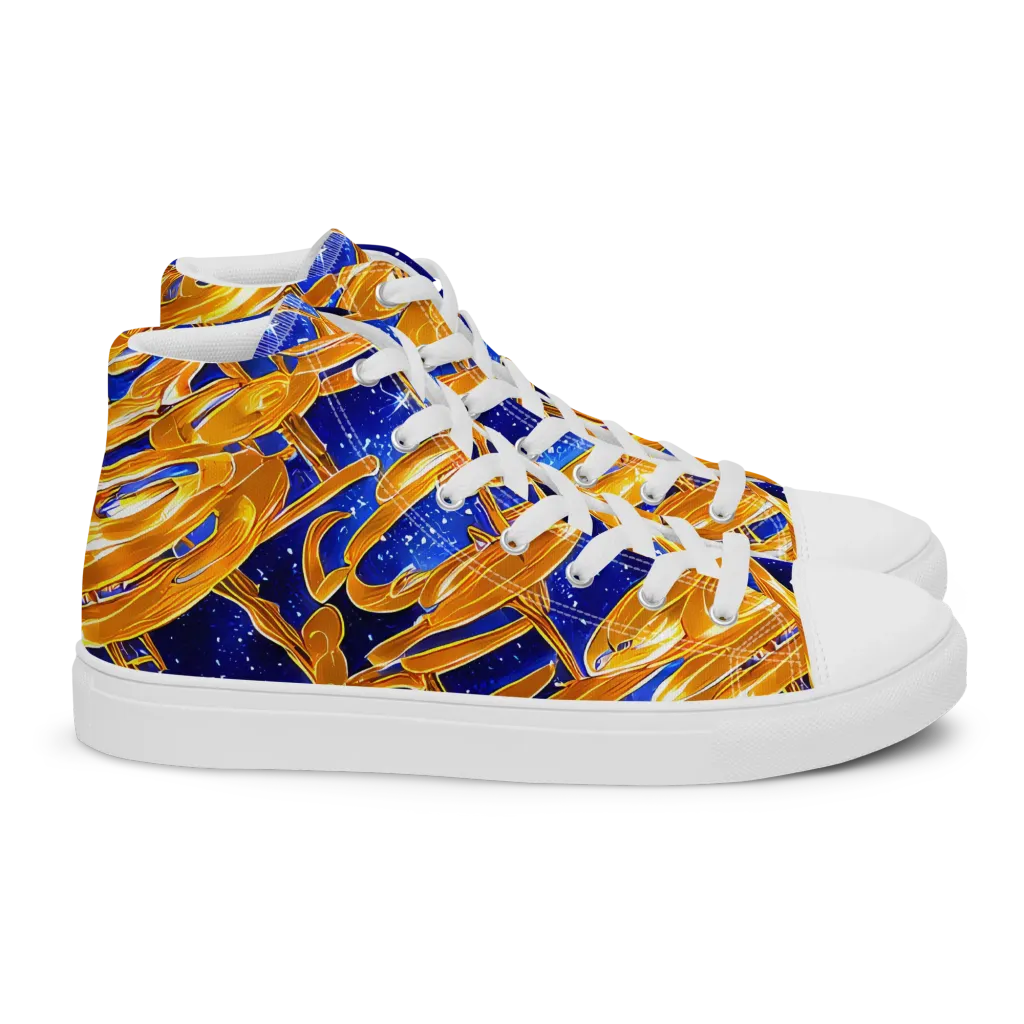 Simonet Swirls on Women's High Top Canvas Shoes — Right