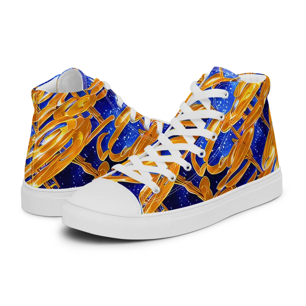 Simonet Swirls on Women's High Top Canvas Shoes — Left