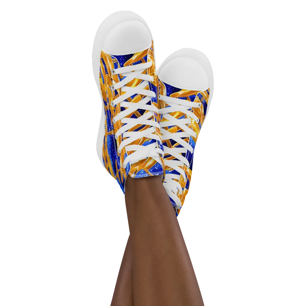 Simonet Swirls on Women's High Top Canvas Shoes — Front