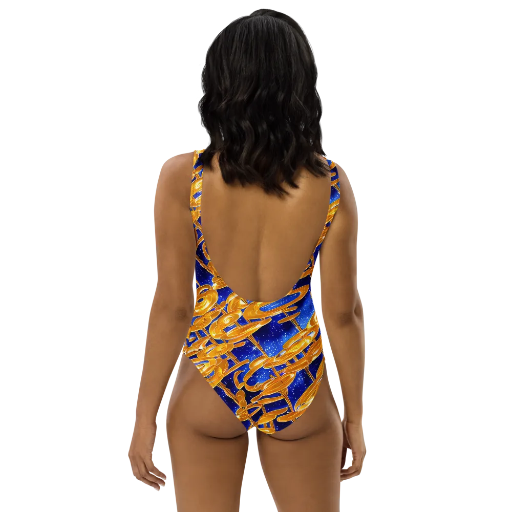 Simonet Swirls on One-Piece Swimsuit — Back