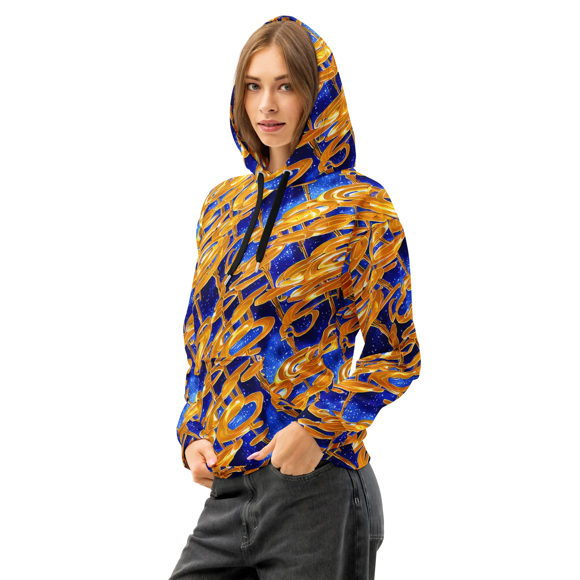Simonet Swirls on Cotton Hoodie — Left Front