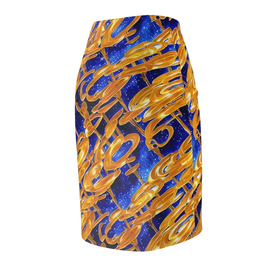 Simonet Swirls on Pencil Skirt — Back Side