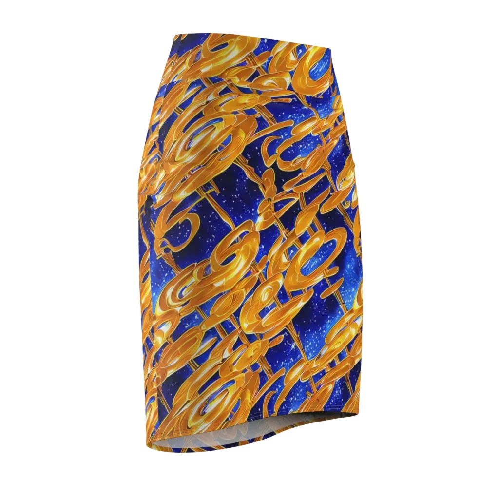 Simonet Swirls on Pencil Skirt — Front Side