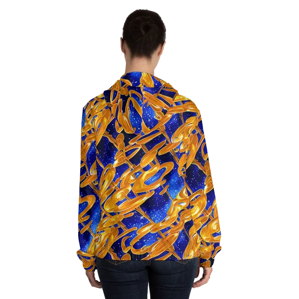 Simonet Swirls on Women's Full-Zip Hoodie — Back On Person
