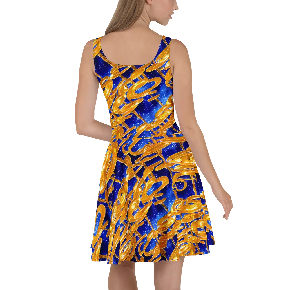 Simonet Swirls on Skater Dress — Back