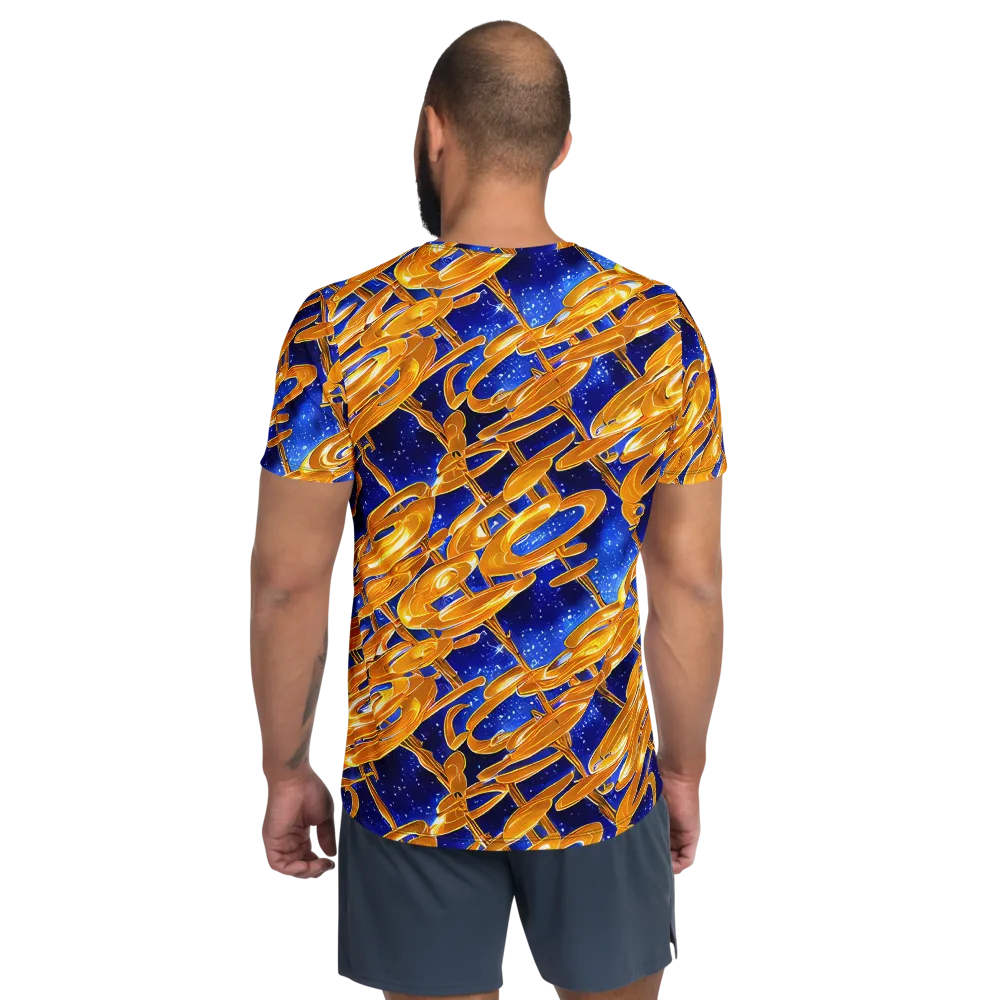 Simonet Swirls on Men's Athletic T-Shirt — Back