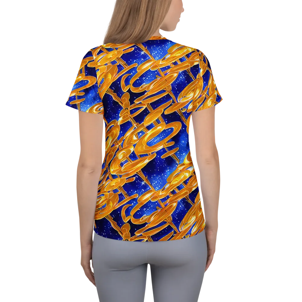Simonet Swirls on Women's Athletic T-Shirt — Back