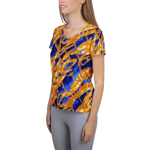 Simonet Swirls on a Women's Athletic T-Shirt