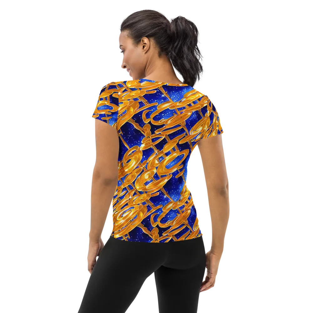 Simonet Swirls on Women's Athletic T-Shirt — Back