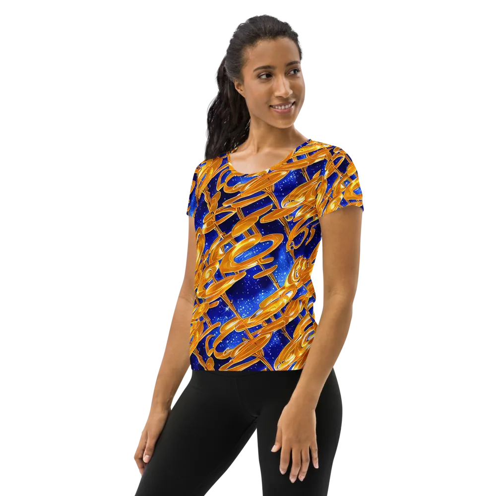 Simonet Swirls on Women's Athletic T-Shirt — Left