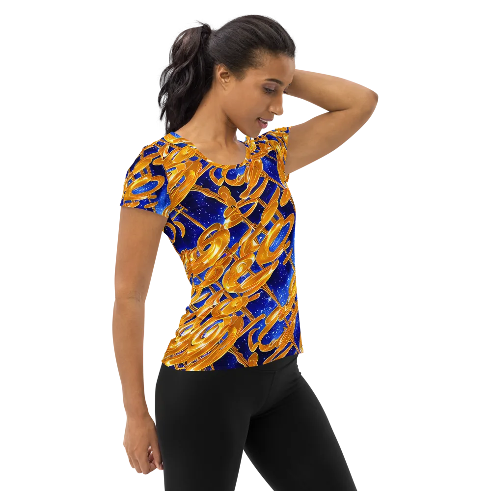 Simonet Swirls on Women's Athletic T-Shirt — Right