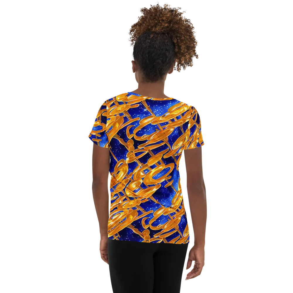 Simonet Swirls on Women's Athletic T-Shirt — Back