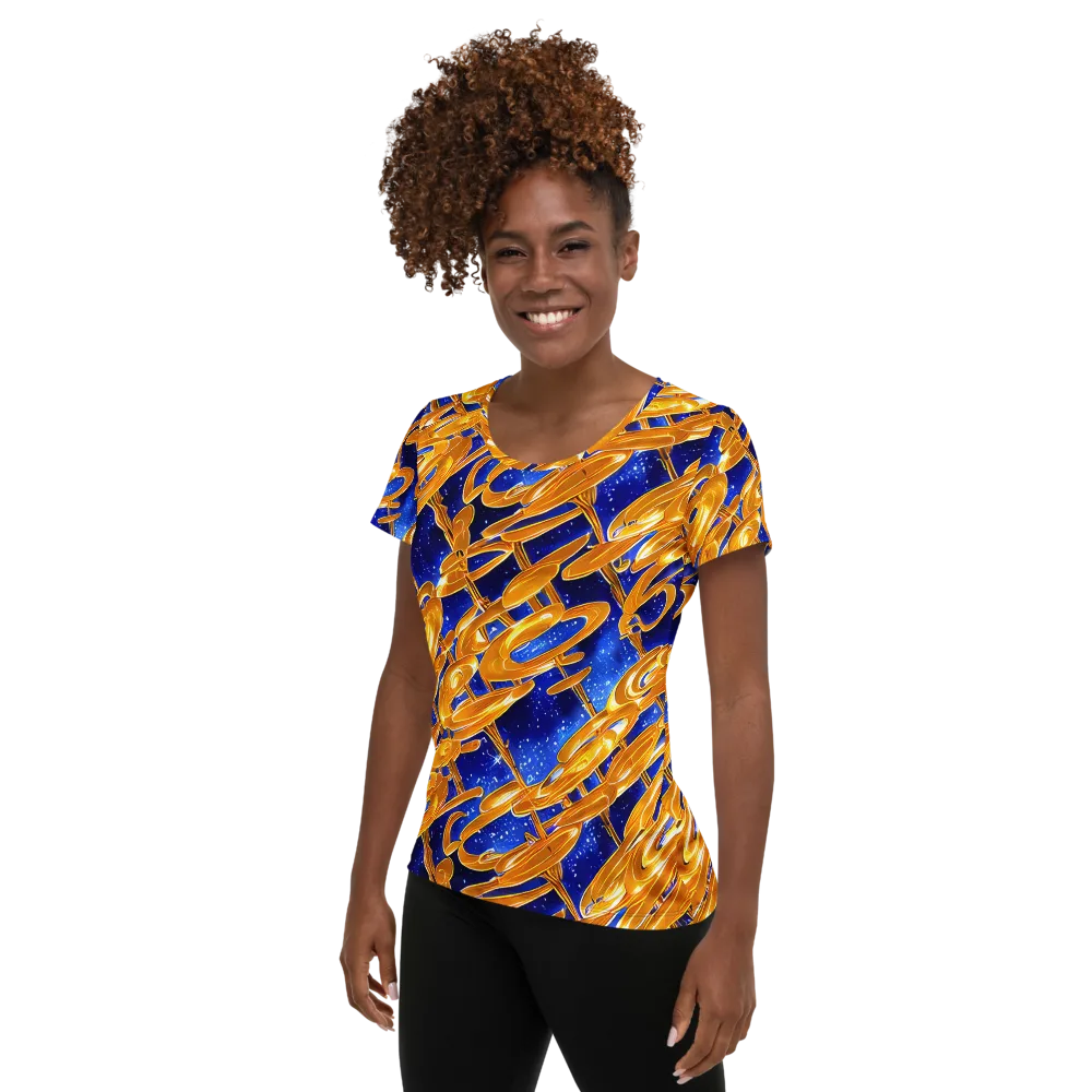 Simonet Swirls on Women's Athletic T-Shirt — Left