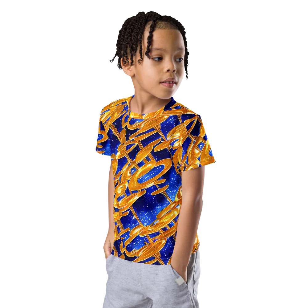 Simonet Swirls on Kids Crew Neck T-Shirt — Left Front