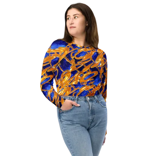 Simonet Swirls on a Long Sleeve Crop Top