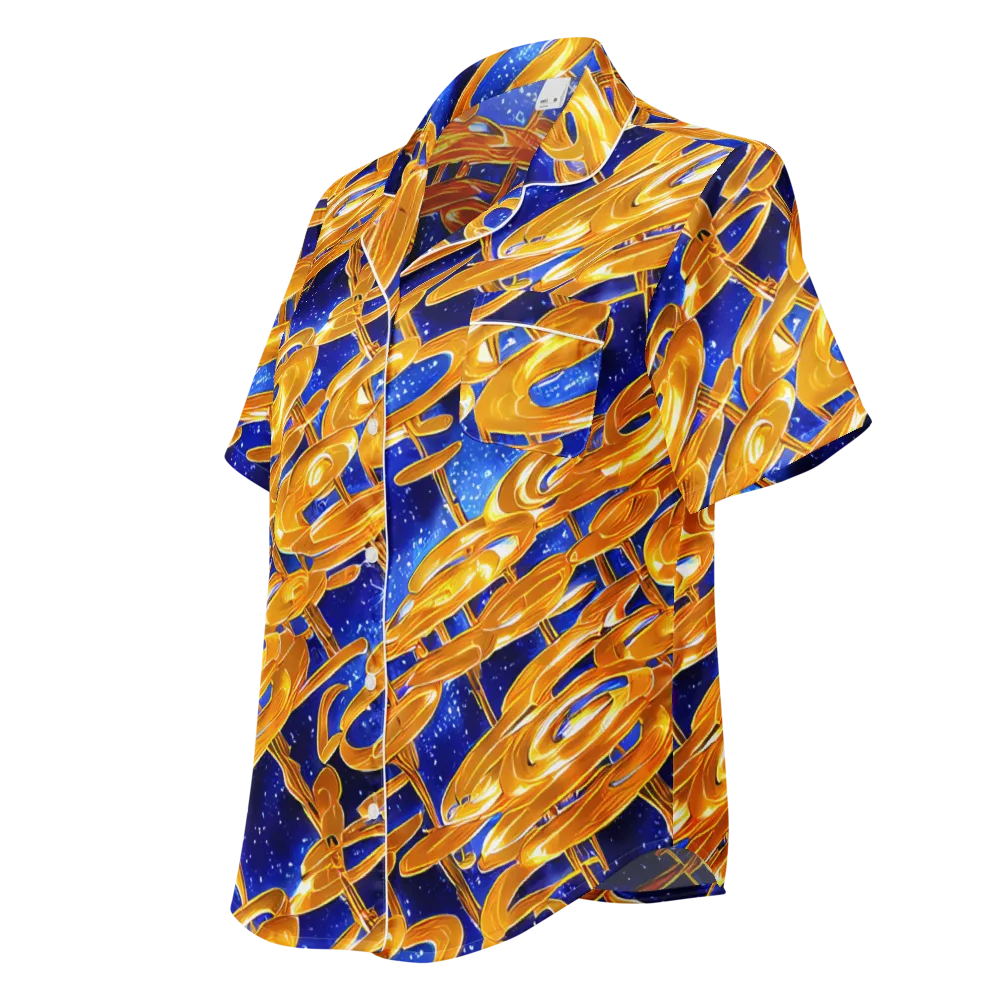 Simonet Swirls on Women's Short Sleeve Pajama Top — Left Front