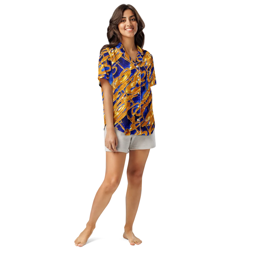 Simonet Swirls on Women's Short Sleeve Pajama Top — Front