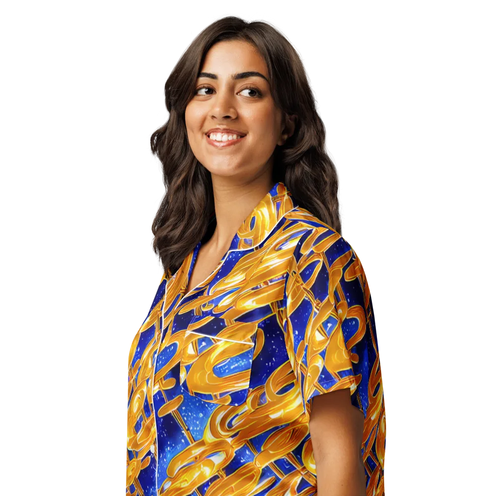 Simonet Swirls on Women's Short Sleeve Pajama Top — Left Front