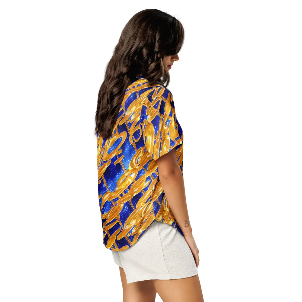 Simonet Swirls on Women's Short Sleeve Pajama Top — Right Back