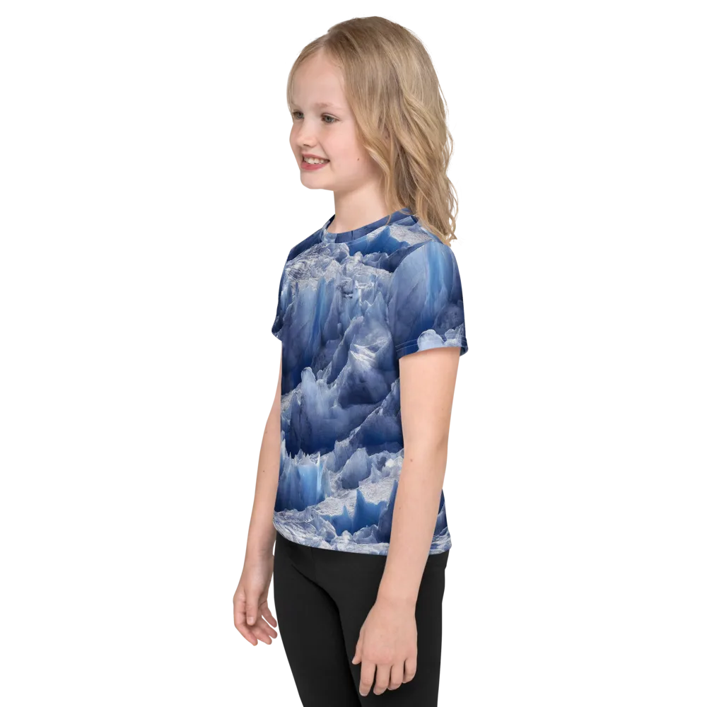 Glacial Sonata on Kids Crew Neck T-Shirt — Left