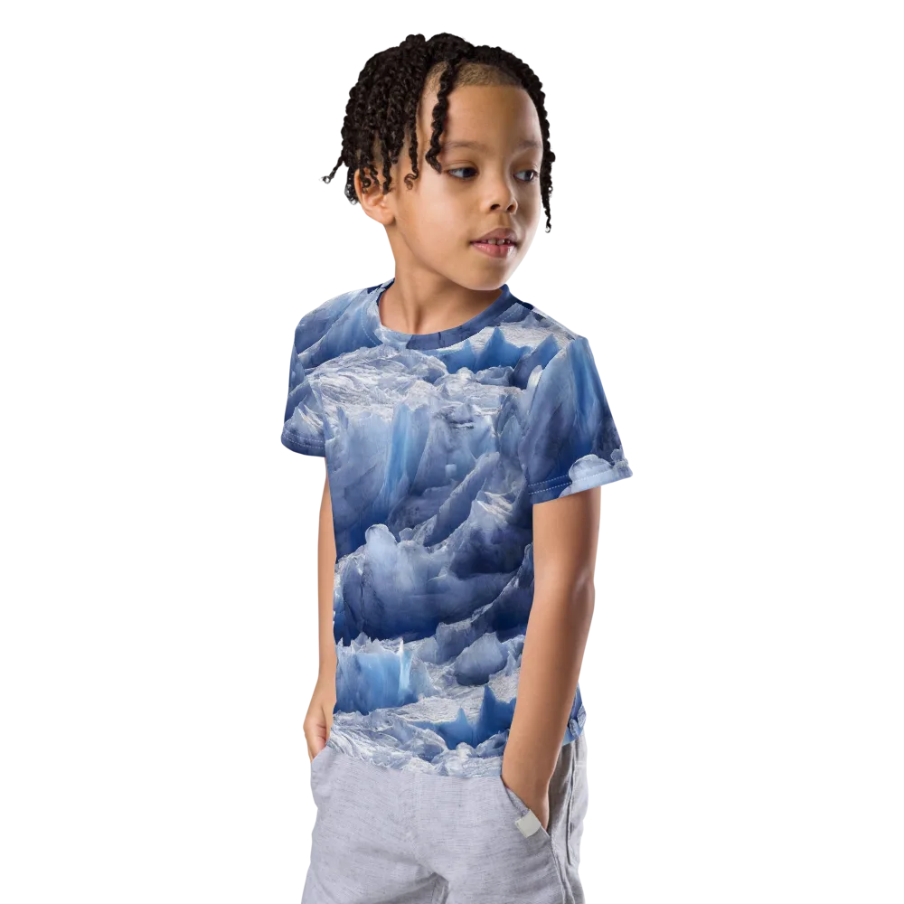 Glacial Sonata on Kids Crew Neck T-Shirt — Left Front