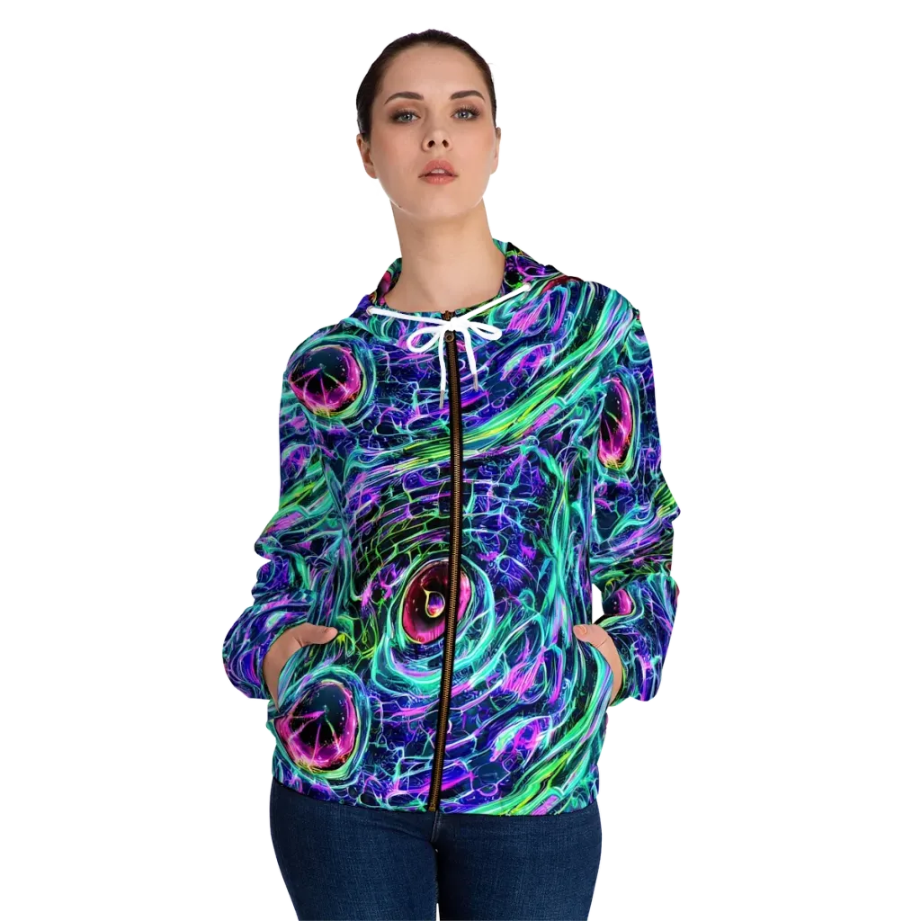 Chalmers Vortex on Women's Full-Zip Hoodie — Front On Person