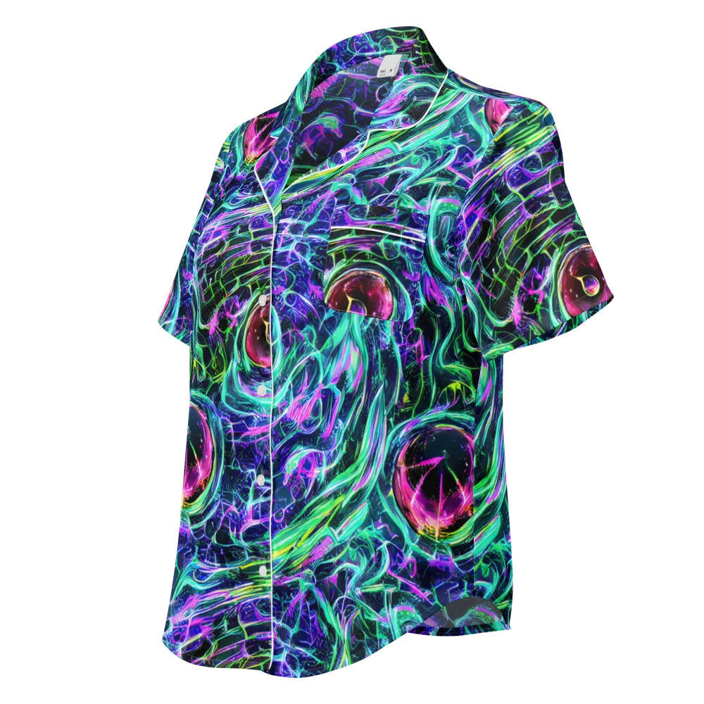 Chalmers Vortex on Women's Short Sleeve Pajama Top — Left Front