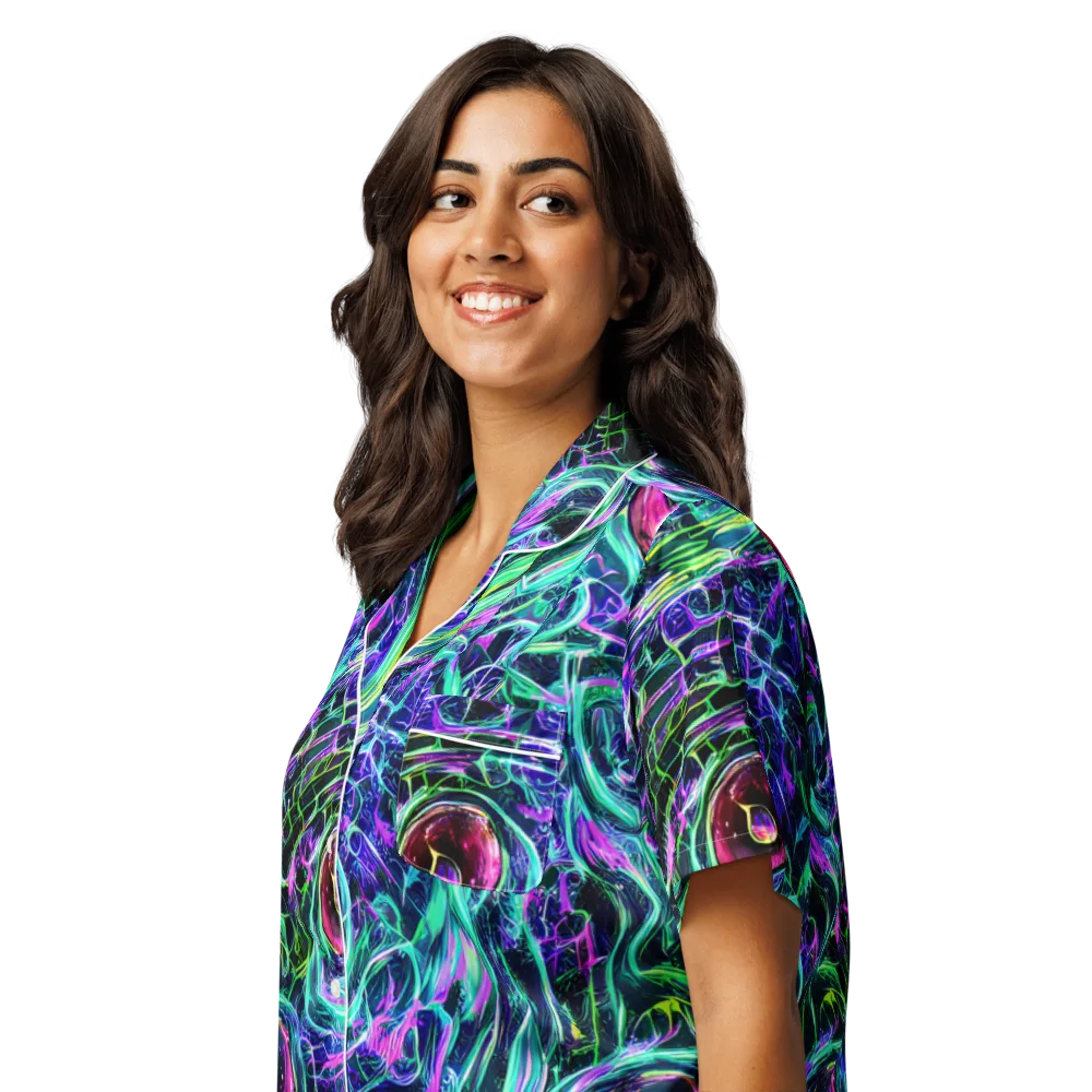 Chalmers Vortex on Women's Short Sleeve Pajama Top — Left Front