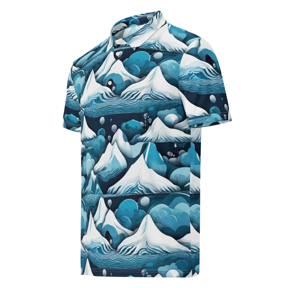 Azure Summit on Men's Slim Fit Polo Shirt — Left Front
